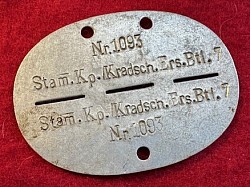 Original Nazi ID Disk for Motorcycle Training Cadre Member