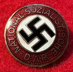 Original Nazi Enameled NSDAP Party Member's Badge