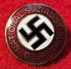 Original Nazi Enameled NSDAP Party Member's Badge