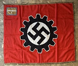 Original Nazi DAF Orts-Level Double-Sided Standarte with 