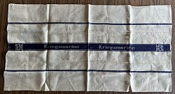Original Nazi Kriegsmarine Sailor's Issue Towel with Embroidered Sailor's Monogram