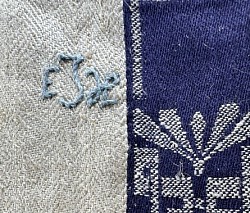 Original Nazi Kriegsmarine Sailor's Issue Towel with Embroidered Sailor's Monogram