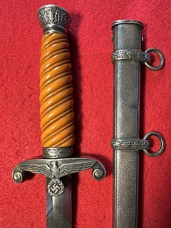 Original Nazi Army Officer's Dress Dagger with Nickel Fittings by WKC