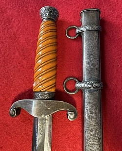 Original Nazi Army Officer's Dress Dagger with Nickel Fittings by WKC