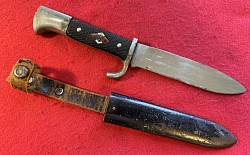 Original Nazi Early Hitler Youth Knife with Motto by Scarcer Maker  