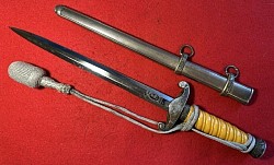 Original Nazi Army Officer's Dress Dagger with Nickel Fittings and Portapee by 