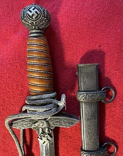Original Nazi Luftwaffe 2nd Model Dress Dagger by Seigfried Waffen with Portapee