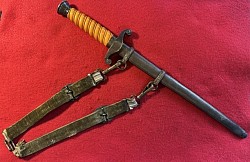 Original Nazi Army Officer's Dress Dagger with Carl Eickhorn Circa 1933 to 1935 Maker's Marking and Hangers