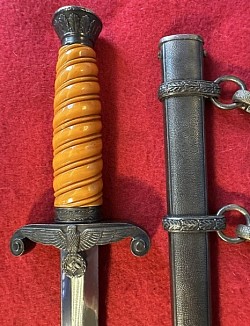 Original Nazi Army Officer's Dress Dagger with Carl Eickhorn Circa 1933 to 1935 Maker's Marking and Hangers
