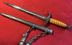 Original Nazi Army Officer's Dress Dagger with Carl Eickhorn Circa 1933 to 1935 Maker's Marking and Hangers