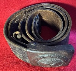 Original Nazi Luftwaffe EM Belt and Vienna-Made Steel Buckle Dated 